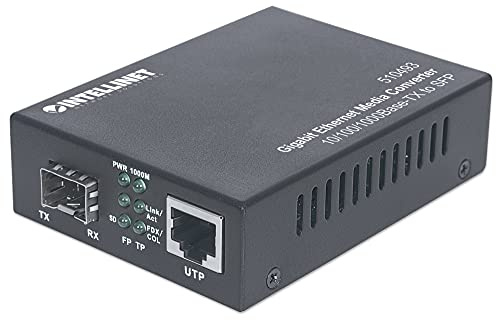 Intellinet 510493 Gigabit Ethernet auf SFP Medienkonverter (10/100/1000Base-TX auf SFP-Slot, leer) schwarz