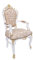 Way Home Store - Sessel 100% BAROCK französischer Stil Louis XVI - weiß lackiertes Holz mit goldenen Intarsien, Damaststoff und Edelsteinen - Abmessungen 68 x 68 x 108 cm