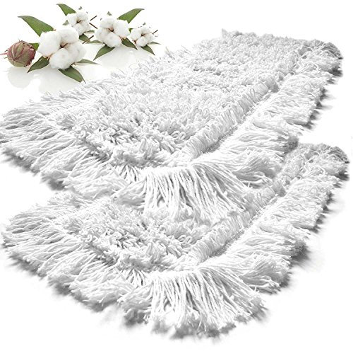 Gizmop 2 x Wischmopp Weiss 100% Baumwolle Ersatzbezug 50 cm für Echtholzböden wie Parkett und Dielen. Profiprodukte für den privaten Haushalt (Baumwolle, 50 cm)