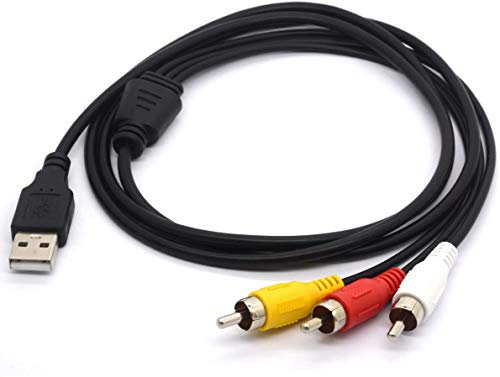 Cavo USB a 3RCA, USB maschio a 3 RCA maschio splitter cavo camcorder audio video AV composito adattatore codice di estensione per Mac PC TV M/M Converter 1,5 M