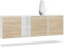 Vladon Kommode Cuba, Made in Germany, Weiß matt/Eiche sägerau - Modernes Sideboard für Ihr Wohnbereich - (BxHxT) 182x53x35 cm