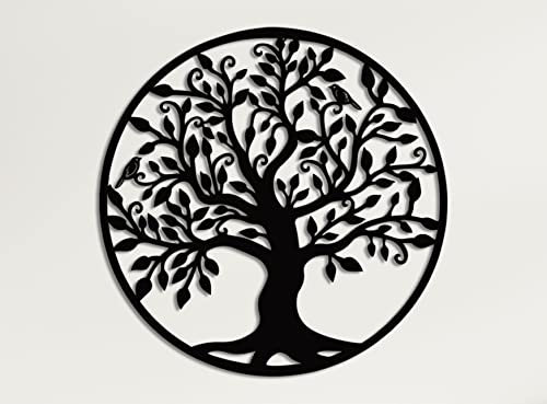 decoration murale metal, arbre de vie decoration murale, deco murale metal, l'arbre de vie, arbre de vie decoration, tableau arbre de vie, decoration murale metal noir 44x46cm