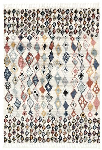 RugVista, Namsos, Teppich, Mittelflor, 160 x 230 cm, Rechteckiger, Oeko-Tex Standard 100, Polyester, Flur, Schlafzimmer, Küche, Wohnzimmer, Weiss/Beige, Beige