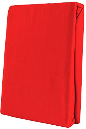 Leonado Vicent - Classic Spannbettlaken Bettlaken 100% Baumwolle Jersey Spannbetttuch in vielen Farben & Größen, Maße Spannbettlaken:180 x 200 cm - 200 x 200 cm, Farbe Spannbettlaken:Rot
