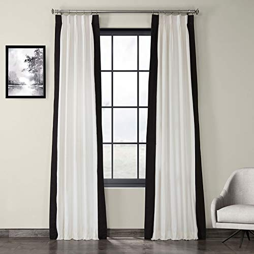 HPD PRCT-VC1716-120-FP Plissee Vertikaler Colorblock-Vorhang, 25 x 120 cm, Fresh Popcorn und Schwarz