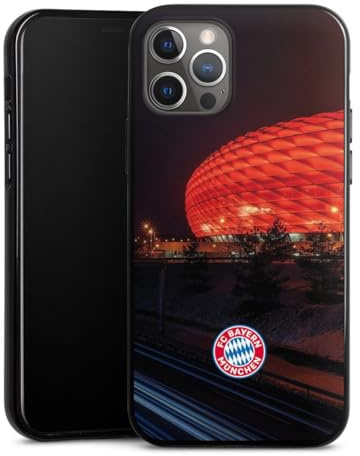 Silikon Hülle kompatibel mit Apple iPhone 12 Pro Case schwarz Handyhülle FC Bayern München FCB Stadion