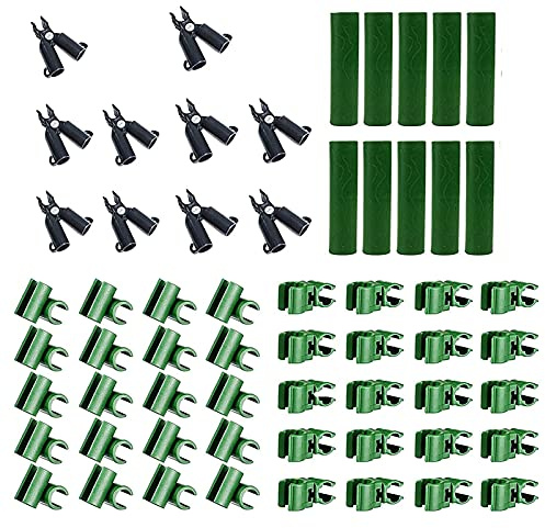 Plant Trellis Cane Connector Clip Set Universal Garden Plastic Connector Stakes Connecting Joint Clips Tube Support for Garden Orchard Tomato Cage Climbing Rattan Stent (60PCS 16mm/0.63inch)