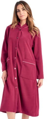 Notti Magiche Carla Vestaglia Donna Pile Calda Bottoni Invernale Morbido Pail Colletto (XL)