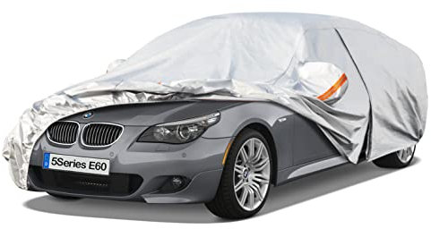 Kayme Autoabdeckung Wasserdicht Atmungsaktiv Passend für BMW M5 E60(2005-2010), Vollgarage Autoplane für Regen Sonne Staub Schutz, Auto Abdeckplane Faltgarage Abdeckung im Winter(3-7 Tage liefern)