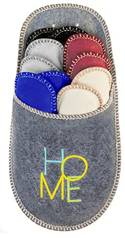 BOOTSY® Pantofole per ospiti - Motivo Casa (5 Paia) • Pantofole in feltro per visitatori • Ciabatte per ospiti unisex • Taglie 35/38, 38/40, 41/43, 44/45 • Con borsa porta scarpe