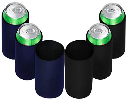 Canette Isotherme 6Pcs Rafraichisseur de Bouteille Refroidisseur Biere Refroidisseur vin Refroidisseur Bouteille Rafraichisseur de Bouteille Convient à Toutes Sortes de Soirées 3 Noires et 3 Marines