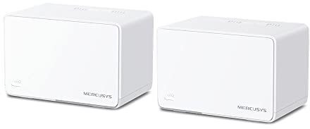 MERCUSYS WiFi 6 Mesh AX3000Mbps, Couverture jusqu'à 460 m², Connecter jusqu'à150 Appareils, Canaux 160 MHz, 3 Ports Gigabit, WiFi bi-bande, Easy App Control, Halo H80X (2-Pack)