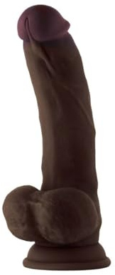 Shaft Model C 21,59 cm Liquid Silicone Dong With Balls Mahogany Black