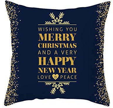 Kissenhülle Muster Schwarz, Kissen Uberzuge Polyester Kissenhülle 50X50cm 1er Set Schwarzes Gold Frohe Weihnachten Harry Neues Jahr