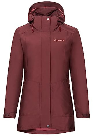 VAUDE Idris III 3-in-1 Parka Damen – Damen-Winterjacke wasserdicht, winddicht & atmungsaktiv mit Eco-Finish, Damen-Doppeljacke mit wärmender Hybrid-Innenjacke – in Rot, Größe: 38