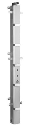 Gessi Unterputz-Körper für Thermostat Duschsäule mit Umlenkkartusche 3 Wege Ausgänge einzeln ansteuerbar, 39810238