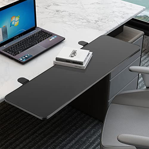 awagas Ergonomics Desk Extender Tray, 65cm x 25cm Keyboard Tray, Punch-Free Clamp on Desk Extension Shelf, Computer Elbow Arm Support for Home Office (Black)