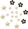 AUAUY 18 PCS Shoe Charms for Clog, Black Flower Charms with Pearl Decoration for Girls, Shoe Charms Accessories, Cute Bling Shoes Decorations for Kids Woman Adults Crocs Party, Birthday, Christmas