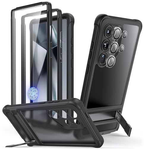 ESR for Samsung Galaxy S24 Ultra Case, S24 Ultra Phone Case with Extra Protective Front Frame, 3 Stand Modes, Exceeds Full-Body Military-Grade Protection, Shock Armor Kickstand, Frosted Black