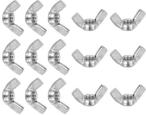 PATIKIL 1/4-20 Wing Nuts, 15Pcs 304 Stainless Steel Fasteners Parts Butterfly Nut Smooth Finish for Repair Install Construction, Manufacturing, Engineering, Assembling, Furniture