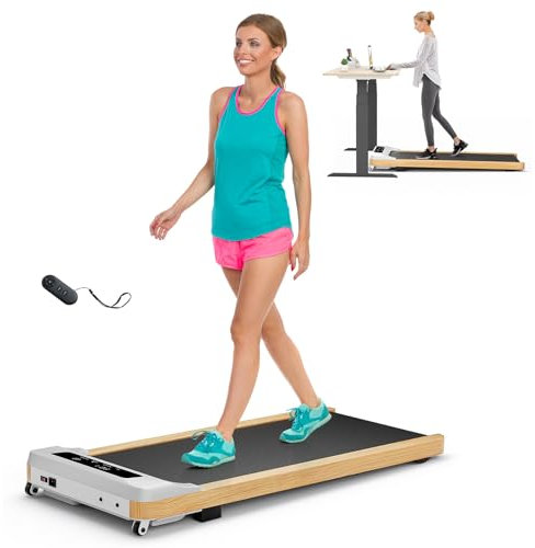 GOPLUS Walking Pad, Laufband Schreibtisch für Zuhause mit LED Display & Fernbedienung, 2,25PS & 1-6 km/h, Walking Treadmill bis 120kg belastbar für Untertisch & Büro