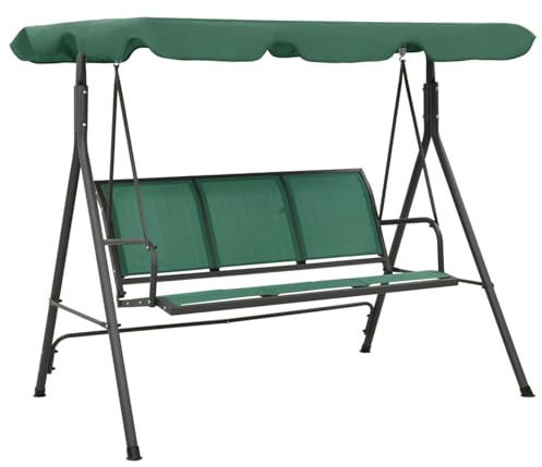 CIADAZ Hollywoodschaukel für den Garten, Hollywoodschaukel, Gartenschaukel, Hollywoodschaukel, Gartenschaukel, Stahl und Textilene, Grün, 170 cm