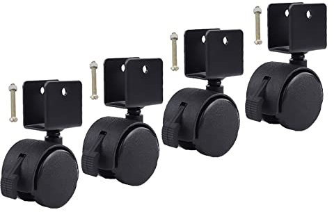 4 Stück bewegliche Rollen für Möbel, mit U-förmiger Halterung, 40-mm-Lenkrollen mit Bremsen, robuste Lenkrollen mit Schrauben, für Möbel/Couchtische/Blumenständer/Kinderbetten/Aufbewahrungsboxen (Farb