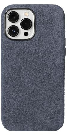NOBAA Hülle Weiche Wildleder-Handyhülle für iPhone 13 14 Pro Max 14Pro 13Pro 13 Mini 14 Plus Magnetische Rückseite, grau, für iPhone 13Pro Max