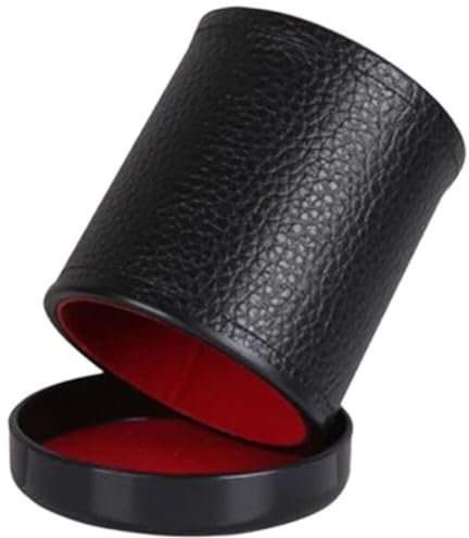 Wudaizhi Gobelets À Dés en Cuir PU, Doublure en Flanelle Rouge Vert, Gobelet À Dés, Jeux De Société en Similicuir pour Bar Ktv, Fournitures De Divertissement