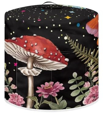 SEANATIVE Mushroom Print Pressure Cooker Cover Electric Cooker Dust Cover Protector,Machine Washable,Cloth Cover with Pockets for Instant Pot
