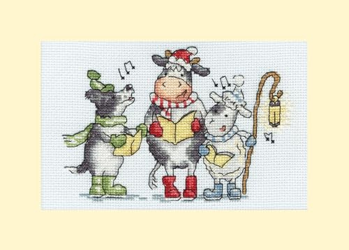 Bothy Threads The Home Of Happy Stitching Grußkarte Kreuzstich Stickpackung, Wuff, Muh, Baa!