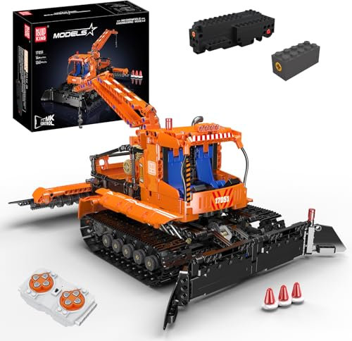 Mould King 17051 Technik RC Schneefahrzeug, 1241 Teile Crawler LKW mit Fernbedienung & Motoren, Baufahrzeug ModellBausatz Spielzeug für Jungen und Mädchen ab 8 Jahren