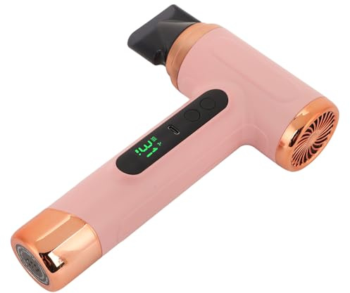 Tragbarer Wiederaufladbarer Haartrockner 200W - 15000mAh Batterie, Kabellos, 360° Düse, Für Alle Haartypen (Rose)