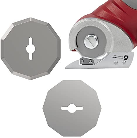 Lames de Rechange pour Cutter Rotatif Électrique, VLOXO 2 Lames Tranchantes pour Tissu, Carton, Tapis, Cuir et Feutre