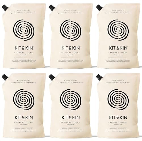 Kit & Kin Eco Laundry Detergent x 6 litres | Hypoallergenic & Fragrance-Free For Sensitive and Baby Skin | Non-toxic Natural Liquid Detergent | Accredited By Allergy UK