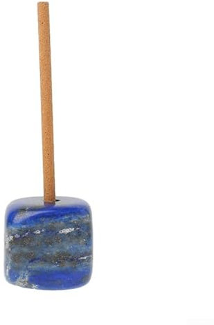 Porte-encens en pierre de quartz naturelle, taille compacte, base stable, esthétique (lapis lazuli)
