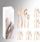 WDCDYQDH Tafelsilber-Set für 12 Personen, Besteck-Sets, Besteck, Dinnerparty bei Kerzenschein, poliertes Restaurant-/Hotel-Utensilien-Besteck (Gold (Roségold, 24-teilig für 6)
