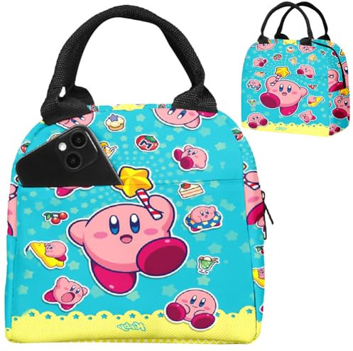 DKLQXCE Kirby Star Lonchera, Kirby Bolsa de Almuerzo, Kirby Bolsa Térmica para El Almuerzo para la Escuela Bolsa Térmica Almuerzo Niñosla Oficina de Viaje Bolsa Térmica para Almuerzo