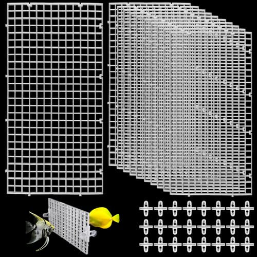 DAJAVE 12 Stück Aquarium Trennwand, 30x15cm Aquariumgitter aus Kunststoff, Aquariumteiler für Isolation, Aquarium Isolation, DIY-Filtration und Aquascaping
