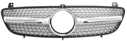 Frontgrill kompatibel for Mercedes-Benz W639 Viano/Vito 2006 2007 2008 2009 2010 Frontstoßstange Racing Diamond Grill Tuning-Zubehör(Silver)