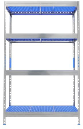 Master Regale Lebensmittelregal, 180x110x50cm mit 4 Kunststoff-Böden, Max. Gesamtlast pro Regal 700 kg