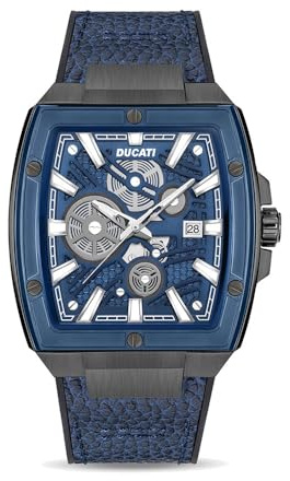 Ducati Analoge Herrenuhr mit blauem Zifferblatt - DTWGB0000703