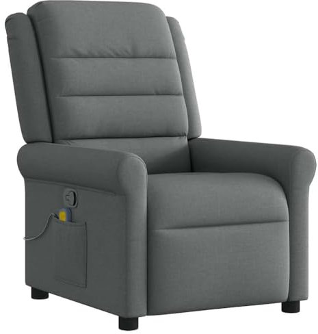 vidaXL Massagesessel Dunkelgrau Stoff, Massage TV-Sessel, Sessel mit Massagefunktion, Fernsehsessel, Massage Fernsehsessel, TV-Sessel, Sessel