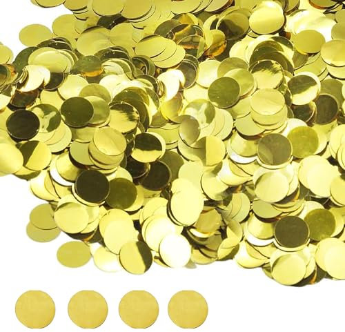 CXNXFD 50g 1.5CM Konfetti Metallic Glitzer Pailletten Rund Konfetti - Geburtstag Party Hochzeit Festliche Dekoration (Golden)