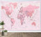 LB Wandteppich Weltkarte Wandtuch für Kinder Klassenzimmer Rosa Karte der Welt Wandbehang Asien Europa Amerika Afrika Tapisserie für Wohnzimmer Schlafzimmer Wohnheim Wanddeko,150x130cm