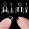 RYMAUP 480 pièces tips d'ongles extra courts, forme amande à demi-couvert, kit de tips carrés extra petits, tips d'ongles en gel acrylique souple, transparents, préformés pour extension d'ongles
