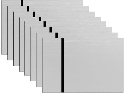 8 placas de grabado láser de 30 x 30 cm de 1,3 mm, ABS de dos colores para placas de puerta, placa de plástico personalizada, placa de grabado, plateado cepillado mate con grabado negro