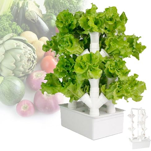 VFMVOYNZ Kit di Coltivazione idroponica Fai da Te Strumenti per irrigazione Automatica per Interni Attrezzatura idroponica 16/24 Fori Contenitore per piantagione con Pompa idratante(24holes)