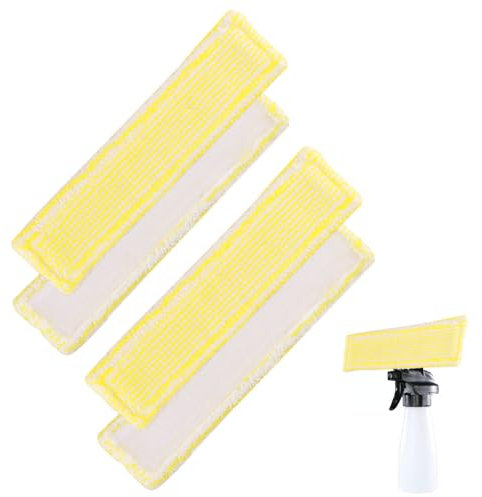 KOZOY Karcher WV2 WV5 WV6 Plus Lot de 4 tampons de rechange en microfibre Jaune