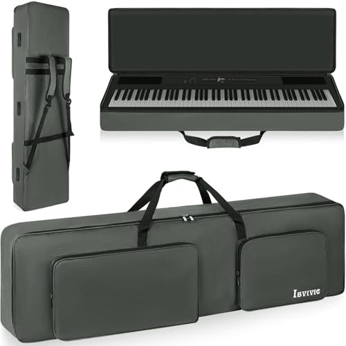 OUUTMEE 88 Keyboard Tasche Zwei Möglichkeiten Zum Tragen,138 x 36 x 17 cm Keyboard Piano Tasche,600D Waterproof Oxford Cloth Piano Tragetasche